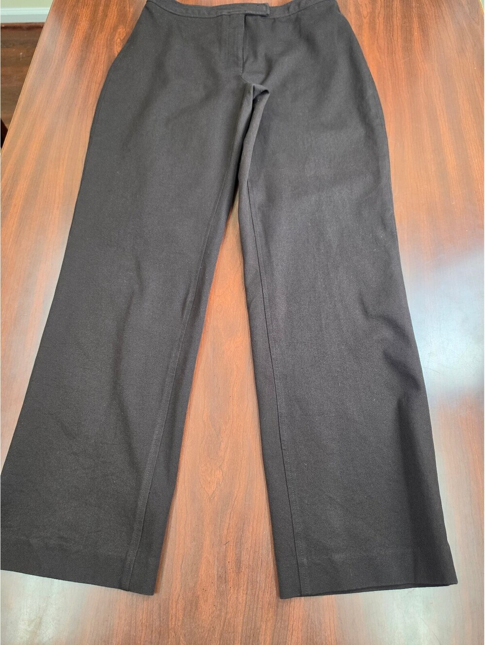 Casual Corner Womens Chocolate Brown Stretch Wide Leg Cotton Pants Boho Size 10